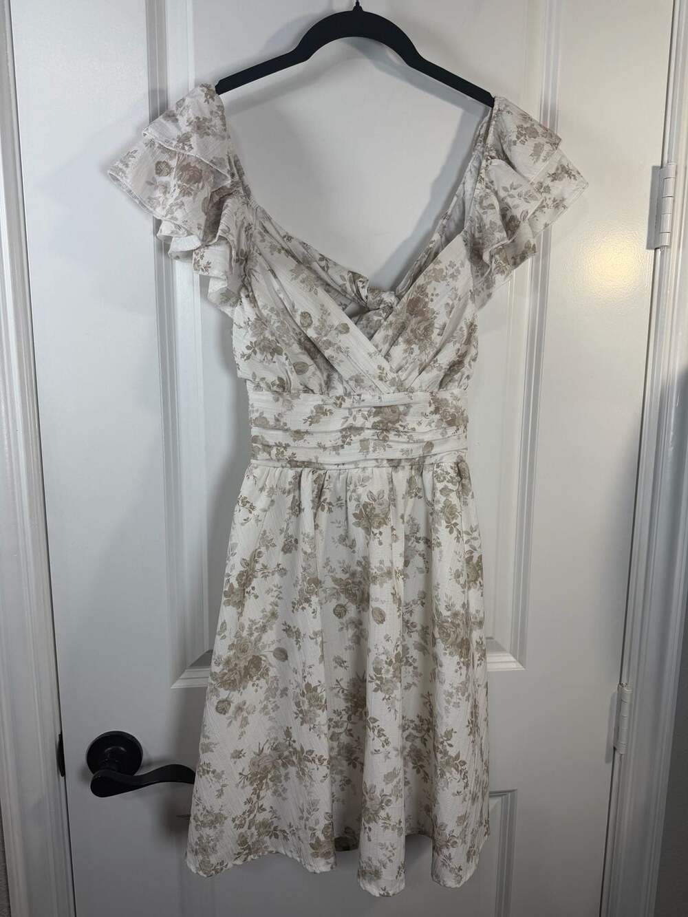 Altar'd State Floral Ruffle Tie-Back Mini Dress - Picture 1 of 6
